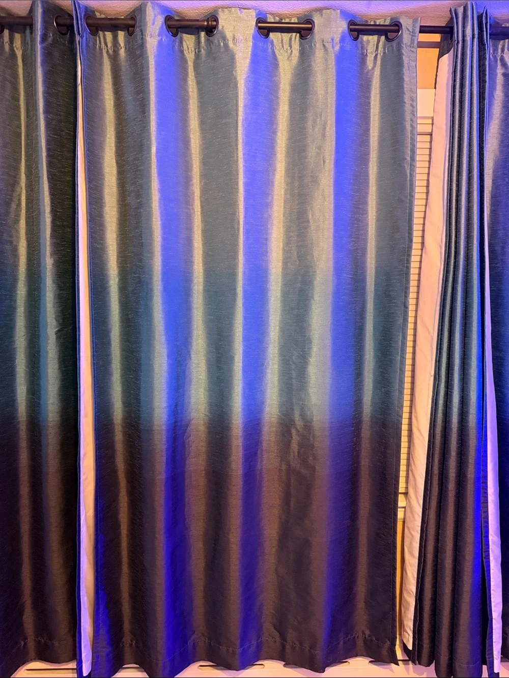 Teal ombré Room-Darkening Grommet Curtains